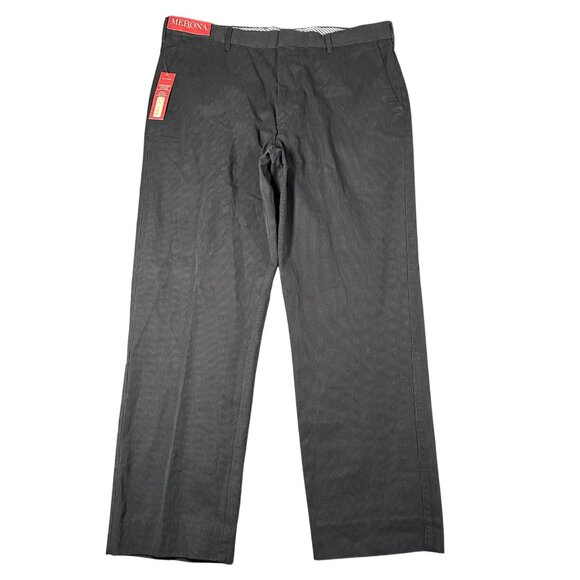 Merona Mens 36x30 Tailored Ivy Pant Navy 289887 Flat Front Pockets Straight Leg - Picture 1 of 10